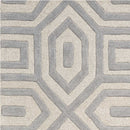 8' Grey Hand Tufted Geometric Indoor Runner Rug
