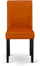 Parson Dining Chairs Black Faux Leather Upholstered Set Of 2