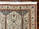 Pak Perisan Prayer Rug 4x6, Tree of LIfe Carpet, Handmade Vintage Wool Rug, Beige, Floral Vases