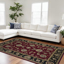 9' X 13' Red and Black Area Rug