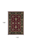 9' X 13' Red and Black Area Rug