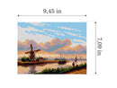 Gobelin canvas for halfstitch without yarn after Lodewijk Johannes Kleijn-A Panoramic Summer Landscape with Barges 3504F