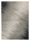 5' X 8' Silver Grey Machine Woven Abstract Brushstroke Indoor Area Rug