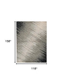 5' X 8' Silver Grey Machine Woven Abstract Brushstroke Indoor Area Rug