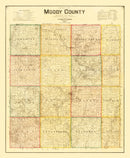 Vintage Map of Moody County, South Dakota 1896
