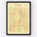 Vintage Map of Moody County, South Dakota 1896