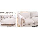 Modular Sectional Sofa,  L Shaped Couch Set for Living Room, 4-Seater Comfy Cloud Couches with Movable Ottoman Beige