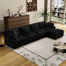 Modular Sectional Sofa,Deep Seat Couch for Living Room , 4 Pillow, Modern L-Shaped Sofa for Living Room Bedroom Apartment,BLACK