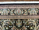 Pak Persian Rug 9x12, Highly Detailed Fine 260 KPSI, Floral, Handmade Traditional Carpet, Black
