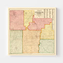 Vintage Map of Cedar County, Missouri 1897