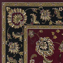 9' X 13' Red and Black Area Rug