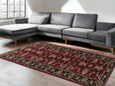 9' X 13' Red and Black Area Rug