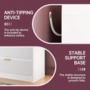 Fluted 6 Drawer Dresser 54 Inch White Solid Wood Storage