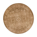 8' Beige Machine Woven Distressed Floral Traditional Round Indoor Area Rug