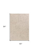 8' X 10'  Wool Ivory  Area Rug