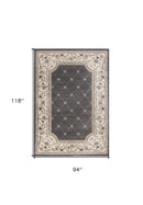 3' X 5' Gray and Ivory Trellis Area Rug