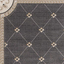 3' X 5' Gray and Ivory Trellis Area Rug