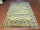 5x7 Authentic Handmade Rug Star Of David Wool Rug Green Rug Gold Rug 4x6 Rug