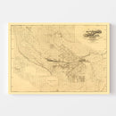 Vintage Map of Kern County, California 1897