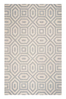 8' Grey Hand Tufted Geometric Indoor Runner Rug
