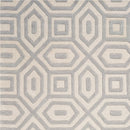 8' Grey Hand Tufted Geometric Indoor Runner Rug