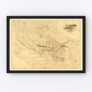 Vintage Map of Kern County, California 1897