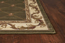 2' X 3' Green and Ivory Trellis Area Rug