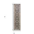 8' Grey Or Ivory Polypropylene Runner Rug