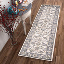 3' X 5' Gray and Ivory Floral Area Rug