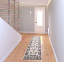 3' X 5' Gray and Ivory Floral Area Rug