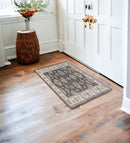 8' Grey Or Ivory Polypropylene Runner Rug