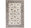 3' X 5' Gray and Ivory Floral Area Rug
