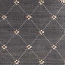 3' X 5' Gray and Ivory Trellis Area Rug