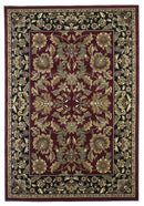8' X 11' Red Black Machine Woven Floral Traditional Indoor Area Rug