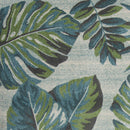3' X 5' Teal and Ivory Tropical Floral Area Rug