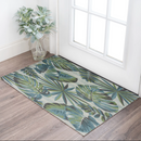 3' X 5' Teal and Ivory Tropical Floral Area Rug