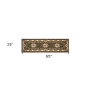 10' X 13' Green Ivory Machine Woven Hand Carved Floral Medallion Indoor Area Rug