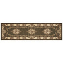 10' X 13' Green Ivory Machine Woven Hand Carved Floral Medallion Indoor Area Rug
