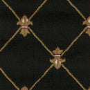 3' X 5' Black Machine Woven Hand Carved Fleur De Lis Indoor Area Rug