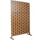 Outdoor & Indoor Freestanding Decorative Privacy Screen for Deck Balcony Patio, Metal Privacy Screen Brown 76' H×48' W