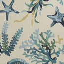 2' X 3' Ivory and Blue Seashell and Coral Hand Tufted Area Rug