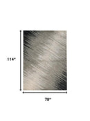 5' X 8' Silver Grey Machine Woven Abstract Brushstroke Indoor Area Rug