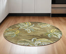 4' X 6' Moss Green Hand Tufted Palm Trees Indoor Area Rug