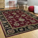 9' X 13' Red and Black Area Rug