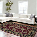 9' X 13' Red and Black Area Rug