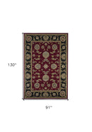 9' X 13' Red and Black Area Rug