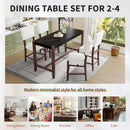 5-Piece Counter Height Dining Set, Faux Marble Bar Table with 4 Upholstered Chairs, Mid-Century Style for Kitchen or Small Spaces