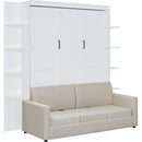 Queen Size Murphy Bed Wall Bed with Sofa,White