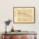 Vintage Map of Lincoln County, Nebraska 1894