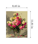 Needlepoint canvas for halfstitch without yarn after Adrienne Henczne Deak - Roses in a Glass Vase 3549H